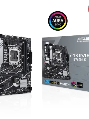 ASUS PRIME B760M-K D5 DDR5 8000Mhz(OC) RGB M.2 MATX 1700P