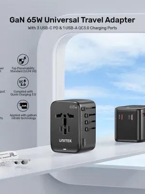 Unitek 65W Universal Travel Adaptör (P1122ABK01)