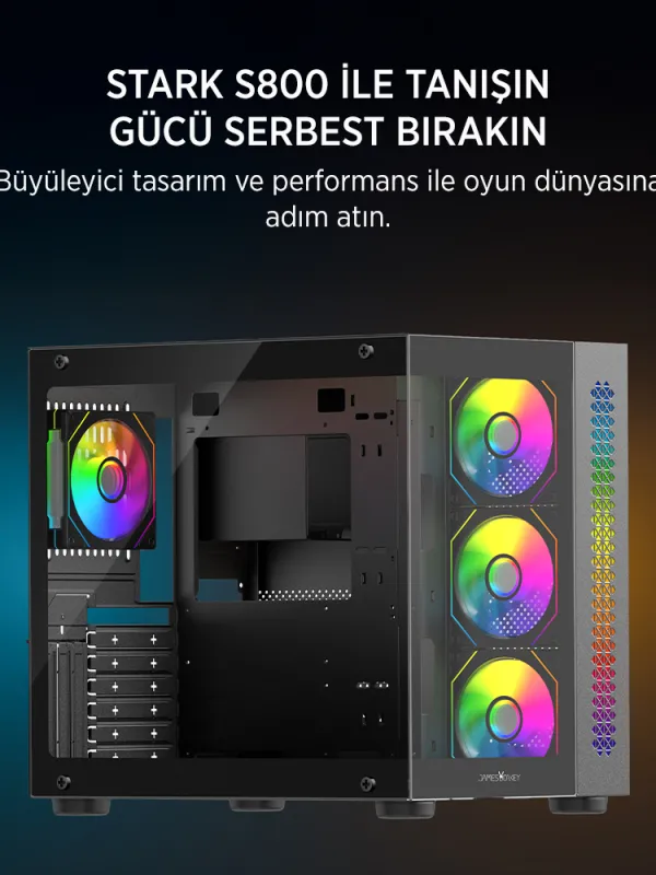 Ürün JAMES DONKEY STARK S800 4X ARGB BLACK KASA 650W Görsel
