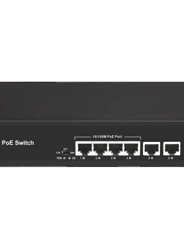 Ürün ODS-4P2U 4port +2 UPLINK 60w FULL PoE 10/100 Y.mez Görsel