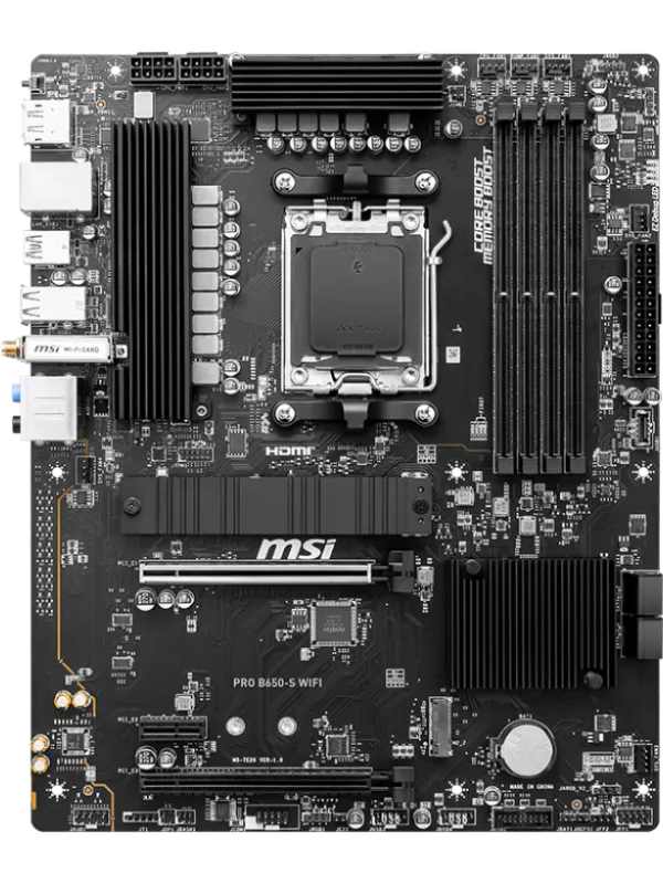 Ürün MSI PRO B650-S WIFI DDR5 7200(OC)MHz HDMI DP M.2 ATX AM5 Görsel