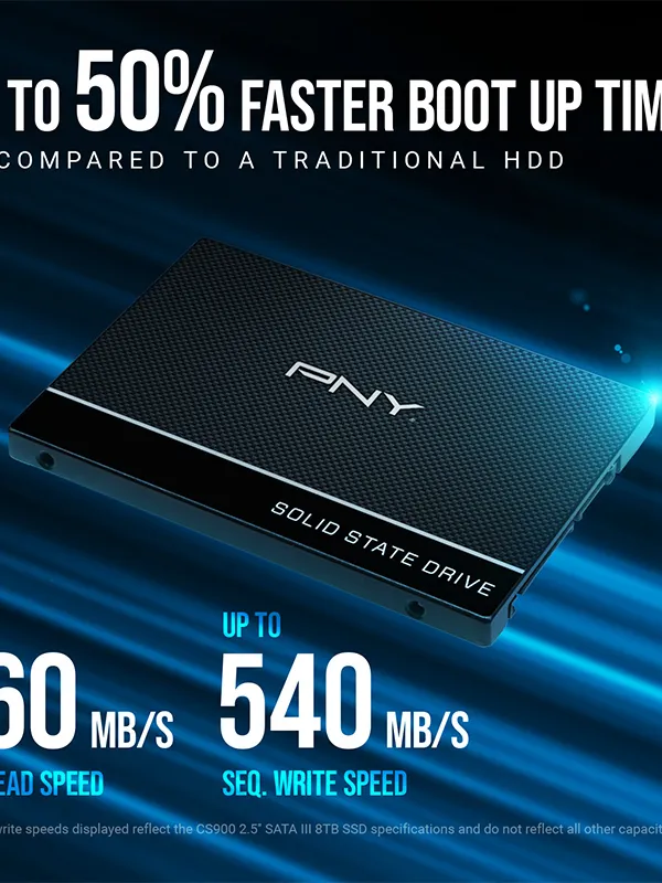 Ürün PNY CS900 250GB 535/500MB/s 2,5" SATA3 SSD (SSD7CS900-250-RB) Görsel