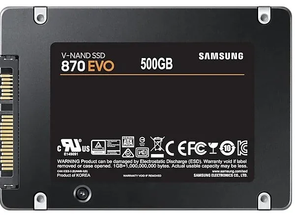 Ürün 500GB SAMSUNG 870 560/530MB/s EVO MZ-77E500BW SSD (Resmi Distribütör Garantili) Görsel