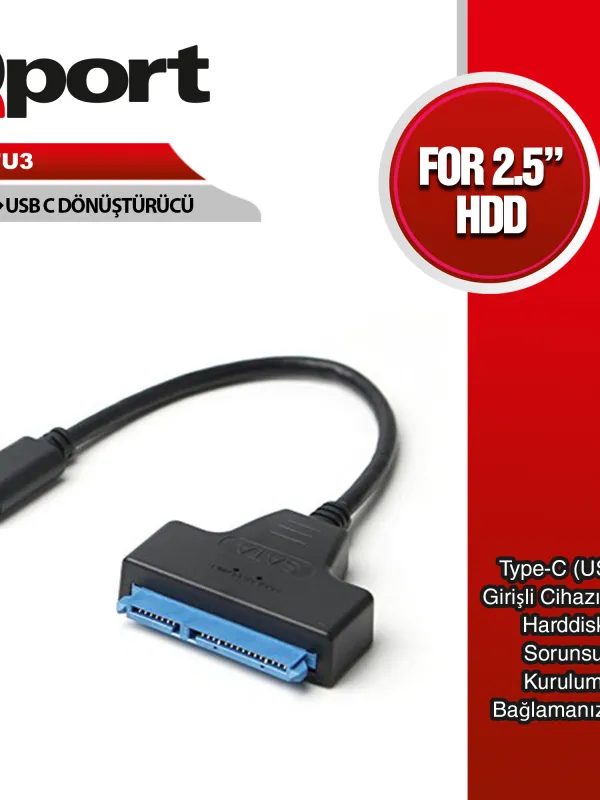 Ürün QPORT Q-TU3 USB3.1 TYPE-C TO SATA CEVIRICI Görsel