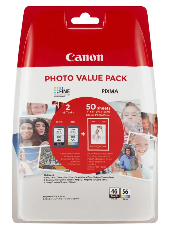 Ürün CANON PG-46-CL56 2Lİ KARTUŞ + 50 ADET FOTOĞRAF KAĞIDI Görsel