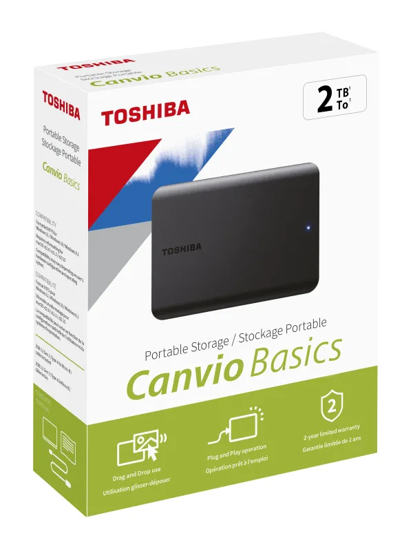 Ürün 2TB CANVIO BASICS 2.5" USB3.2 G1 TOSHIBA HDTB520EK3AA Görsel