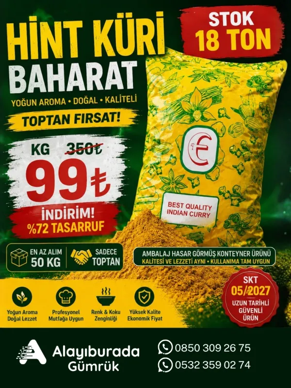 Ürün Toptan Orijinal Hint Köri Baharatı - 1. Kalite Yoğun Aroma (Min. 50 KG) Görsel