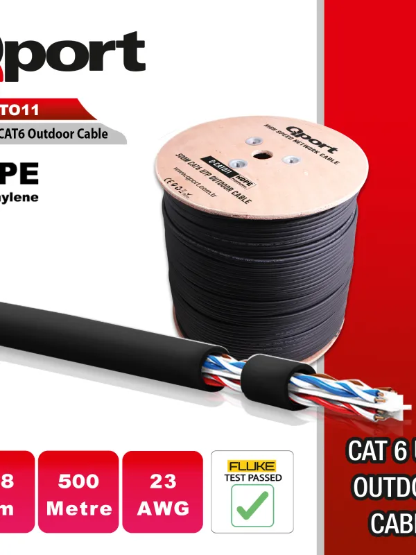 Ürün QPORT Q-CATO11 23AWG 500 METRE CAT6 UTP PE OUTDOOR KABLO Görsel