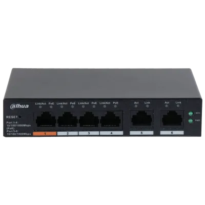 Ürün DAHUA CS4006-4GT-60 4 PORT 4XGE-2XGE YÖNETİLEBİLİR 60W POE SWİTCH Görsel