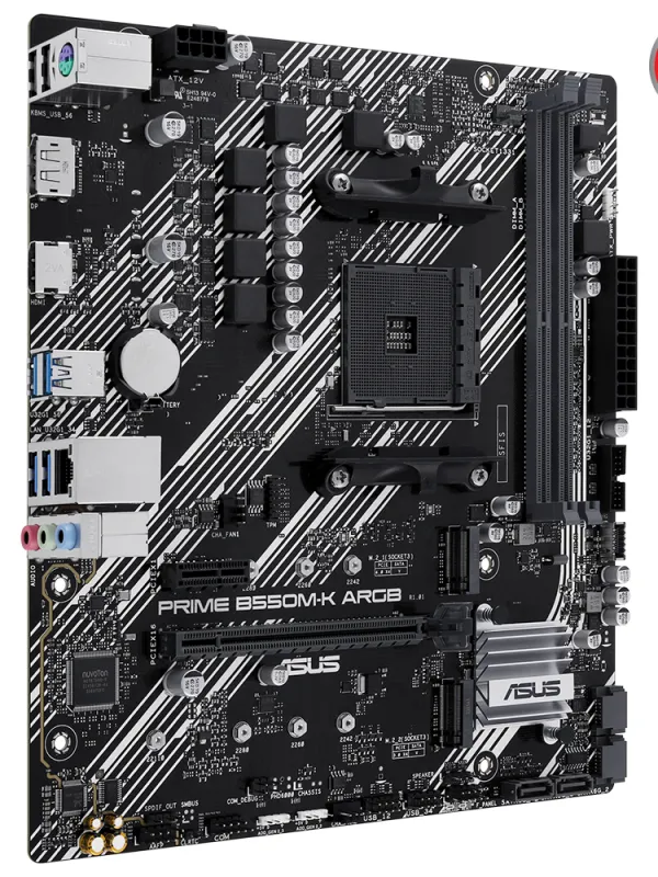 Ürün ASUS PRIME B550M-K ARGB DDR4 5100MHz mATX M.2 AMD HDMI DP AM4 Görsel