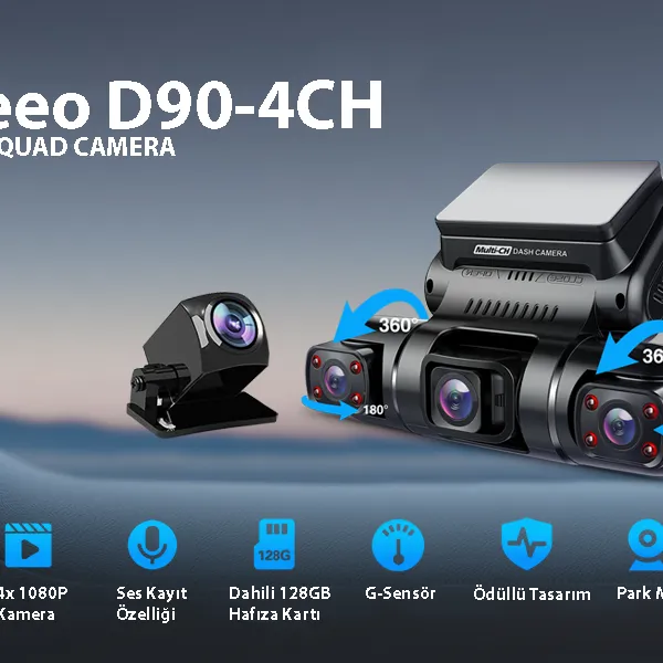 Ürün PRUVEEO D90-4CH FHD WI-FI GPS + 128GB SD KART KAME Görsel