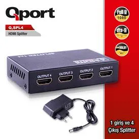 Ürün QPORT (Q-SPL4) FULL HD 1 GIRIS 4CIKIS HDMI SPLITTE Görsel