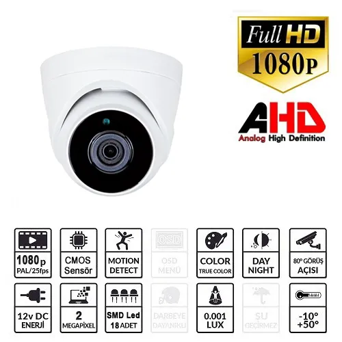 Ürün EZCOOL EZ-5120HD 2MP 2.8MM LENS AHD DOME KAMERA Görsel
