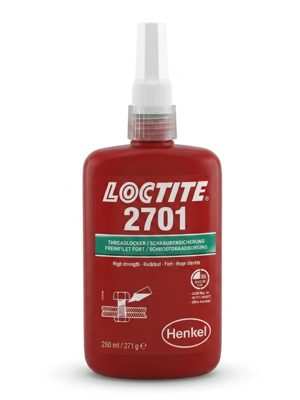 Ürün Loctite 2701 Vida Gevşemezlik İlacı - Yüksek Mukavemetli Yeşil 250 ml (Orijinal Henkel) Görsel