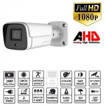 Ürün EZCOOL EZ-2040HD 2 MP 3.6MM LENS AHD BULLET KAMERA Görsel