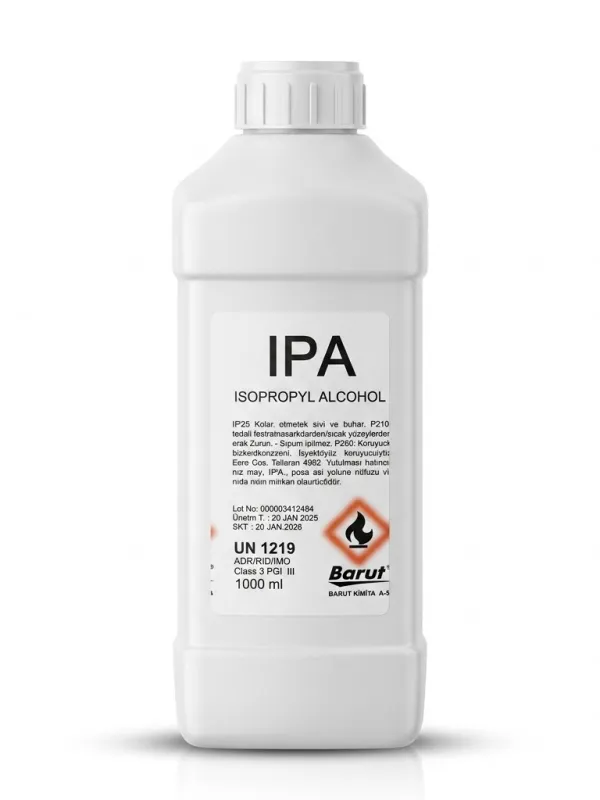 Ürün Barut IPA İzopropil Alkol 1 Litre - Çok Amaçlı Teknik Temizleyici ve Çözücü Görsel