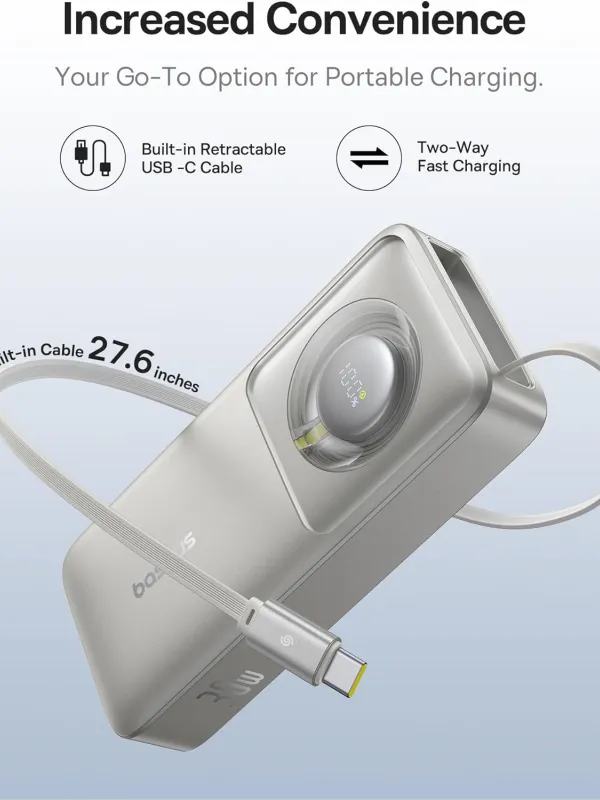 Ürün BASEUS FREE2PULL 30W 10.000MAH POWERBANK - GREY Görsel