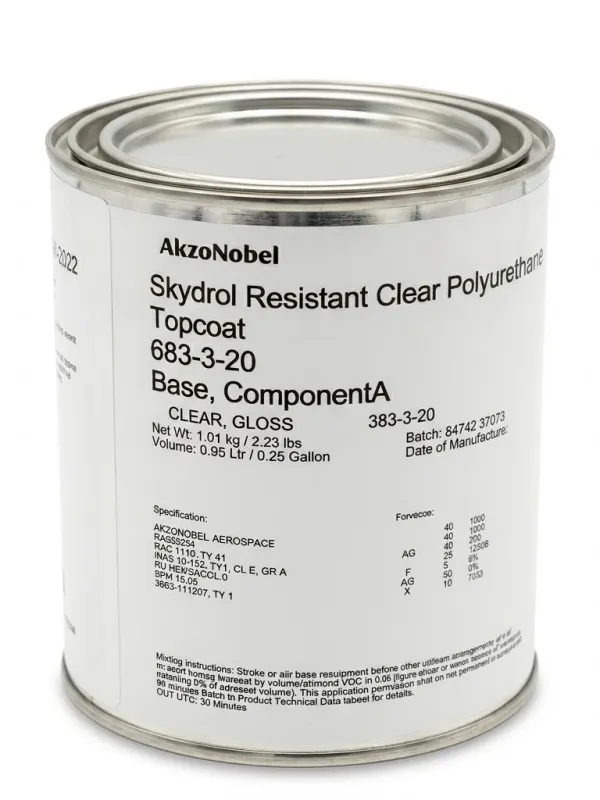 Ürün AkzoNobel Havacılık Tipi Şeffaf Koruyucu Kaplama - 683-3-20 Gloss Topcoat (Bileşen A) Görsel
