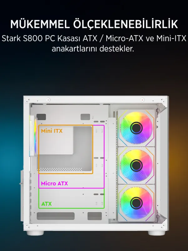 Ürün JAMES DONKEY STARK S800 4X ARGB WHITE KASA 750W Görsel