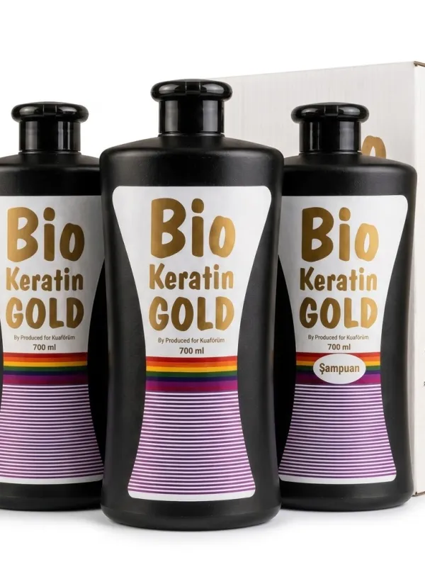 Ürün Bio Keratin Gold Profesyonel Saç Bakım Seti 700 ml x 3 - Şampuan ve Bakım Kremi Onarıcı Seri Görsel