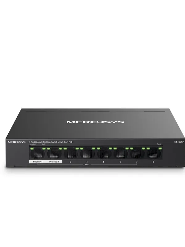 Ürün MERCUSYS MS108GP 8 PORT 10/100/1000 POE SWITCH Görsel