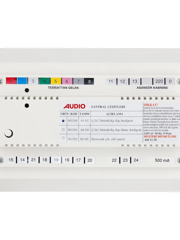 Ürün AS 310 Santral (Kapıcılı Çift Zilli 2 Melodili Kapı Seçmeli) Görsel