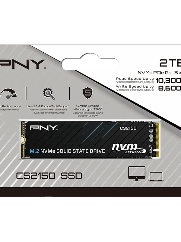 Ürün PNY CS2150 2TB  10200/8500 NVMe PCIe Gen5x4 M.2 SSD (M280CS2150-2TB-TB) Görsel