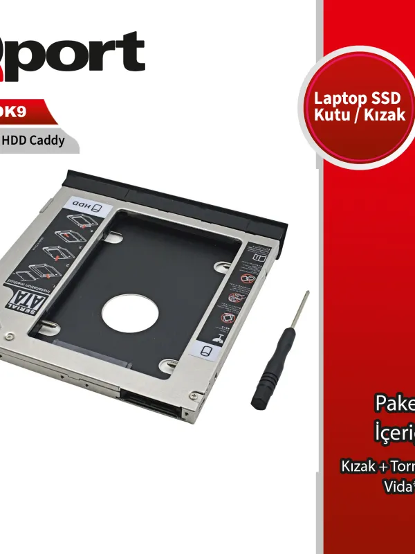Ürün QPORT Q-HDK9 2.5" HDD/SSD UYUMLU CEVIRICI 9.5" OPTIK SATA KIZAK Görsel